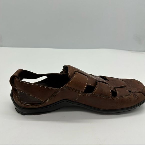 Cole Haan Fisherman Sandals Mens 8.5 Leather Closed Toe Strap Buckle Vibram Sole - Picture 4 of 11